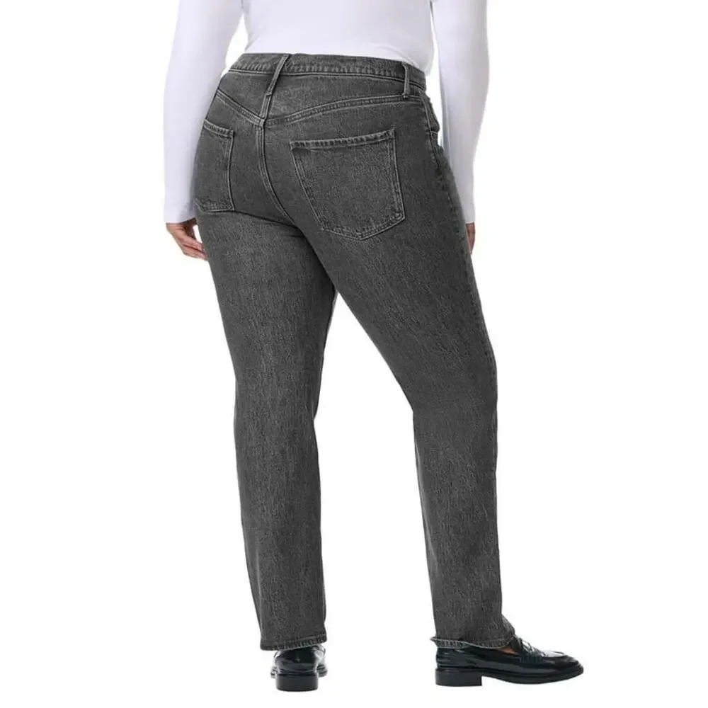 Kirkland Signature Women's High Rise Straight Jeans Gray Size 20 Inseam 28